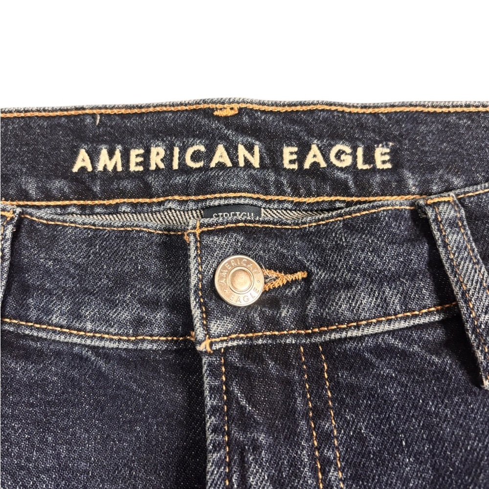 American Eagle Cuffed Super High Rise Straight Jeans NWOT Sz 10 - Picture 5 of 6